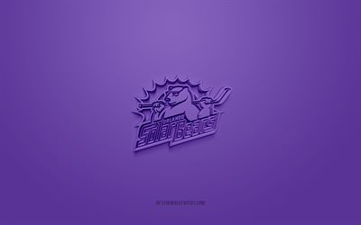 Orlando Solar Bears, creative 3D logo, purple background, ECHL, 3d emblem, American Hockey Club, Florida, USA, 3d art, hockey, Orlando Solar Bears 3d logo