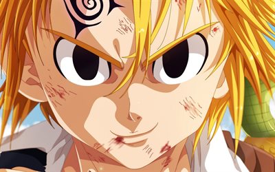 Nanatsu no Taizai, Meliodas, portre, Japon manga, y&#252;z, kahramanı, anime karakterleri