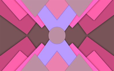 material-design, pink und braun, android, lollipop, linien, geometrische formen, kreative, streifen, geometrie, bunten hintergrund