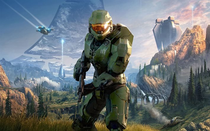 Halo Infinite, 2020, p&#243;ster, materiales promocionales, personajes, 343 Industries
