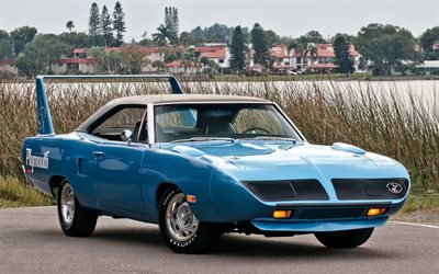 Plymouth Superbird, 1970, Muscle car, front view, exterior, retro cars, Plymouth