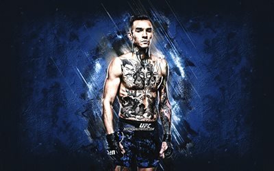 Andre Fili, UFC, ММА, american fighter, portrait, blue stone background, Andre Riley Givens