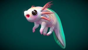 3D Axolotl In Green axolotl wallpaper