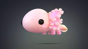 3D Baby Axolotl axolotl wallpaper