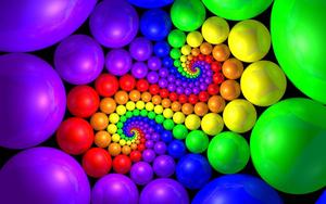 3D Colorful Balls In Swirling Design  Wallpaper