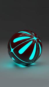 3d Glowing Blue Sphere 3d iphone wallpaper