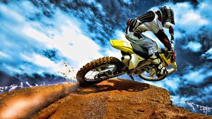 3D HD Motorbike Sports On Desert Dunes 3d hd wallpaper