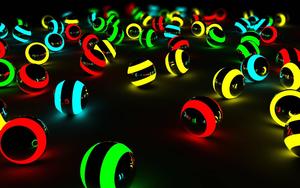 3D HD Neon Marbles 3d hd wallpaper