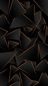 3d Iphone Black And Gold Triangles 3d iphone wallpaper