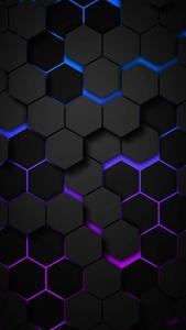 3d Iphone Black Hexagons 3d iphone wallpaper