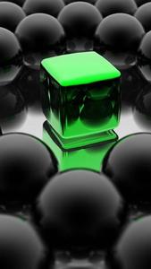 3d Iphone Emerald Green Cube 3d iphone wallpaper