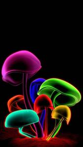 3d Iphone Neon Mushrooms 3d iphone wallpaper