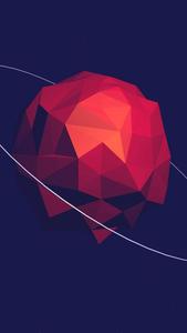 3d Iphone Red Geometric Planet 3d iphone wallpaper