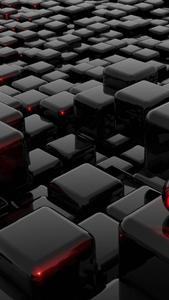 3d Iphone Shiny Black Cubes 3d iphone wallpaper