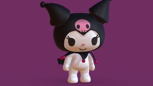 3D Kuromi Doll Wallpaper