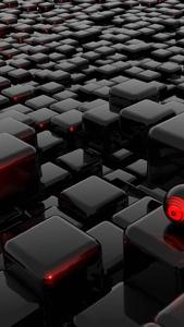 3D Phone Black Glossy Tiles 3d phone wallpaper