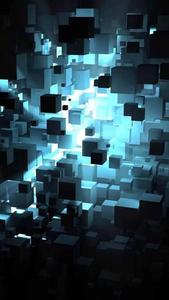 3D Phone Black Glowing Cubes 3d phone wallpaper