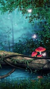 3D Phone Magic Forest Swamp 3d phone wallpaper