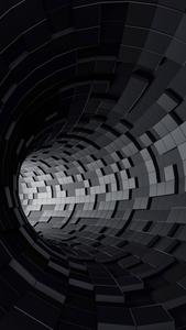 3D Phone Monochrome Tiled Tunnel 3d phone wallpaper