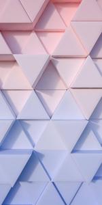 3D Phone Pink Blue Gradient Triangles 3d phone wallpaper