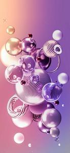 3D Phone Pink Purple Bubbles 3d phone wallpaper