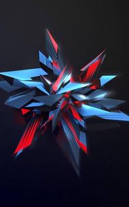 3D Phone Red Blue Abstract Figure Star 3d phone wallpaper