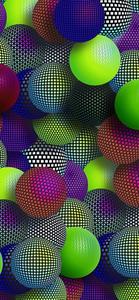 3D Phone Stacked Colorful Patterned Balls 3d phone wallpaper