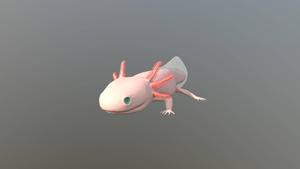 3D Pink Axolotl In Gray axolotl wallpaper