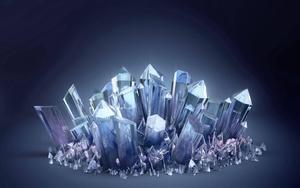 3D Transparent White Crystals Wallpaper