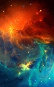 4K Android Blue Red Nebula 4k android wallpaper
