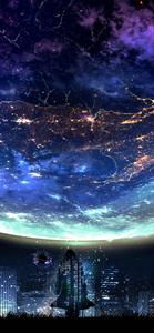 4K Anime IPhone Cosmic City Sky 4k anime iphone wallpaper