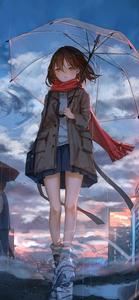 4K Anime IPhone Girl With Red Scarf 4k anime iphone wallpaper