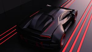 4K Black Car On Black And Red Track Wallpaper