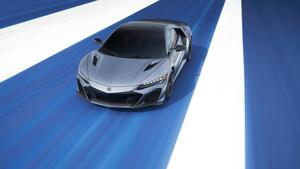 4K Black Car On Blue And White Road Wallpaper