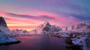 4K Laptop Purple Sky In Lofoten