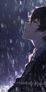 4K Phone Background Houtarou Oreki Under Rain 4k phone wallpaper