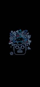 4K Phone Background Robot With Icons On Head 4k phone wallpaper