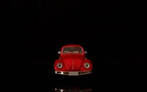 4K Vintage Red Car On Black Wallpaper