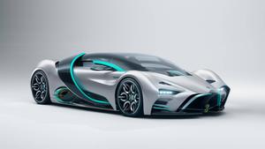 4K White And Blue Futuristic Car Wallpaper