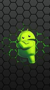 A 3D green Android Icon android wallpaper