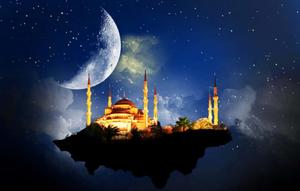 A beautiful mosque in a scenic landscape islamic wallpaper