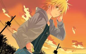 A beautiful sunset as seen from an Anime world animated wallpaper