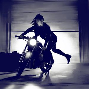 A Biker Girl Escapes the City motorcycle wallpaper