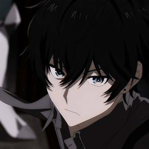 a black anime character with blue eyes dark anime wallpaper