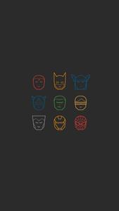 a black background with different colored icons marvel 4k phone wallpaper