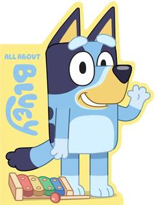 a blue dog with a musical instrument bluey wallpaper