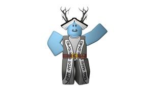 a blue elf with horns and a hat roblox gfx wallpaper