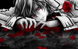 A boy with a red rose, and a heart full of hope. anime boy wallpaper