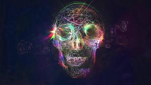 A Bright and Colorful Skull Symbolizing Life and Death skull wallpaper