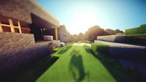 A bright, sunny day in Minecraft Wallpaper